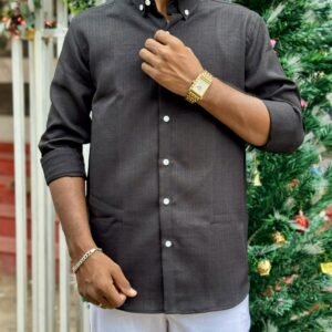 Korean Linen, Wrinkle Free, Elite Couture Brand, Sky Black Colour