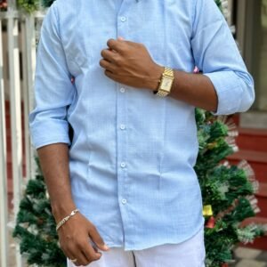 Korean Linen, Wrinkle Free, Elite Couture Brand, Sky Blue Colour