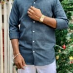 Korean Linen, Wrinkle Free, Elite Couture Brand, Blue Colour