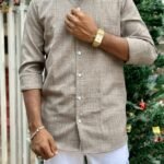 Korean Linen, Wrinkle Free, Elite Couture Brand, Sky Sandal Colour