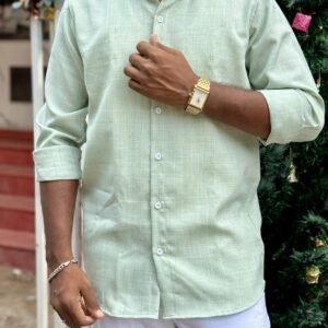 Korean Linen, Wrinkle Free, Elite Couture Brand, Sky Milk Green Colour