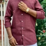 Korean Linen, Wrinkle Free, Elite Couture Brand, Sky Maroon Colour